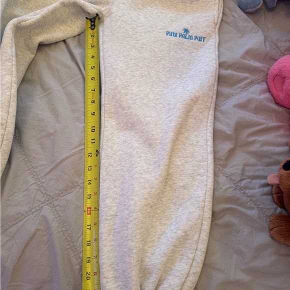 Pink Palm Puff Kids Gray Sweatpants - Picture 4 of 5